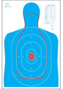 B-27E and FBI Q Combination Target 23x25 Inches Blue and Red 100 Per Package - 816506023517