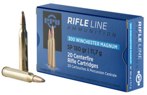 PPU PP3003 Standard Rifle  300 Win Mag 180 gr Soft Point 20 Per Box - 8605003812562