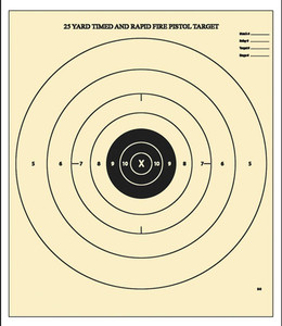 B-8 25 Yard Timed And Rapid Fire Bullseye Target 21x24 Inch Black - 793936705070