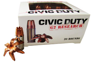G2 Research G00617 Civic Duty  45 ACP +P 168 gr Copper Expansion Projectile 20 Per Box - 851412006179