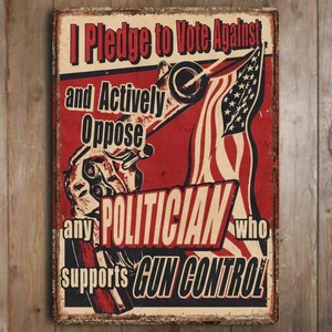 River's Edge Tin Sign 12"x17" - Vote Politician - 643323927106