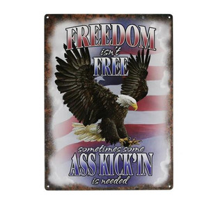 River's Edge Tin Sign 12"x17" -Freedom Isn't Free - 643323000427
