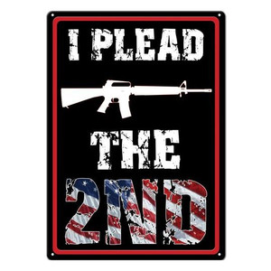 River's Edge Tin Sign 12"x17" -Plead the 2nd - 643323159804