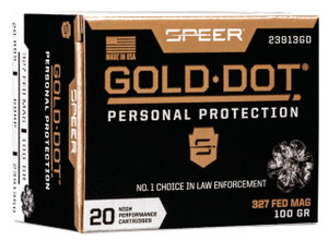 Speer 23913GD Gold Dot Personal Protection 327 Federal Mag 100 gr Hollow Point 20 Per Box - 604544646665
