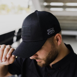 Grunt Style Blackout Flag Stretch Fit Hat - 195186078810