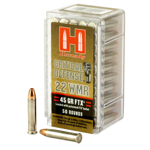 Hornady Critical Defense .22 Winchester Magnum Rimfire 45 Grain FTX 50 Box - 090255832006