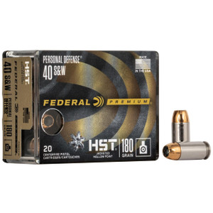 Federal P40HST1S Premium Personal Defense  40 Smith & Wesson (S&W) 180 GR HST Jacket Hollow Point 20 Box - 029465063931