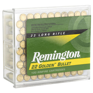 Remington Golden .22 Long Rifle 40 Grain Plated Lead Round Nose 100 Per Box - 047700000503