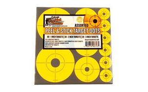 Pro-Shot ASSORTEDDOT Peel & Stick Target Dots Orange Self-Adhesive Paper No Impact Enhancement Dot 1"- 60/2"- 30/3"- 20 Targets - 709779907175