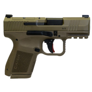 CANIK, METE MC9, Semi-automatic, Striker Fired, Poylmer Frame Pistol, Micro Compact, 9MM, 3.18" Barrel, Matte Finish, Flat Dark Earth, Optic Ready, 10 Rounds, 2 Magazines, California Compliant - 78745