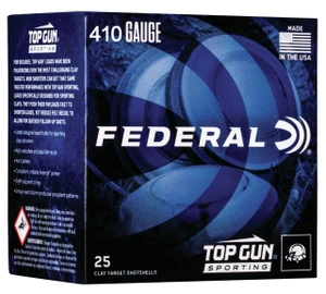 Federal TGS412148 Top Gun  410 Gauge 2.50" 1/2 oz 8 Shot 25 Per Box - 604544646610