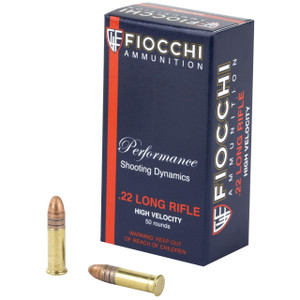 Fiocchi 22FHVCRN Field Dynamics High Velocity 22 LR 40 gr Copper Plated Solid Point 50 Per Box/ 100 Case - 762344710013