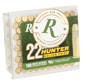 Remington Ammunition R21251 Golden Hunter  22 LR 40 gr Plated Hollow Point 100 Per Box - 047700212517