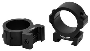 Warne V614M Horizontal Rings Vapor Matte Black 30mm Medium 0 MOA - 656813113330