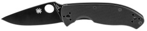 Spyderco C122GBBKP Tenacious  3.39" Folding Drop Point Plain Black Matte 8Cr13MoV SS Blade Black  Textured G10 Handle Includes Pocket Clip - 716104009336