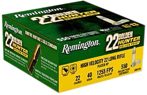 Remington Ammunition R21253 22 LR 40 gr Plated Hollow Point 550 Per Box - 04770021253