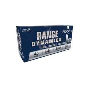 Fiocchi 45A500 Range Dynamics  45 ACP 230 gr Full Metal Jacket (FMJ) 50 Box - 762344001166