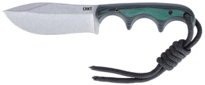 CRKT 2376 Minimalist Nessmuk Fixed Plain Stonewashed D2 Steel Blade, Green Micarta Handle - 794023237603