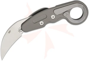 CRKT 4040G Provoke 2.41" Folding Hawkbill Plain Satin D2 Blade, Silver/gray 6061-T6 aluminum Handle, Kinematic Lock - 794023404074