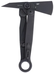 CRKT 4141KX Provoke X 1.84" Folding Axe Plain Titanium Nitride SUJ2 Blade, Black stainless steel with glass-reinforced overlays Handle, Deadbolt with safety - 794023414103