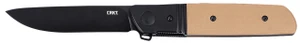 CRKT 5720B Bamboozled 3.34" Folding Drop Point Plain Black Oxide D2 Blade, Bronze/tan G10 with stainless-steel bolster Handle, Liner lock - 794023572032