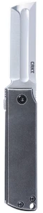 CRKT 5915 MinimalX 2.19" Folding Modified Tanto Plain Satin 12C27 Blade, Stonewashed stainless steel Handle, Frame lock - 794023591507