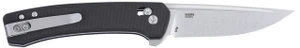 CRKT 7075 Q Compact 3.05" Folding Drop Point Plain Stonewashed 14C28N Blade, Black GRN Handle, Crossbar Lock - 794023707502