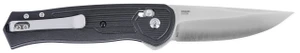 CRKT 7170 Sero 3.02" Folding Drop Point Plain Satin CPM S35VN Blade, Black textured GRN Handle, Crossbar Lock - 794023717006