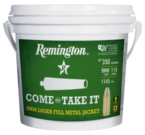 Remington UMC Range Bucket 9mm Luger 115gr MC Handgun Ammo - 350 Rounds - 04770023743