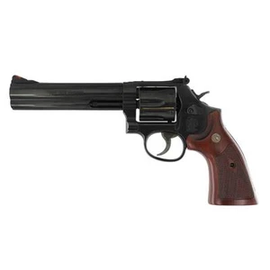 Smith & Wesson 150908 586 Classic Single/Double 357 Magnum 6" 6 rd Wood Grip Blued - 022188147827