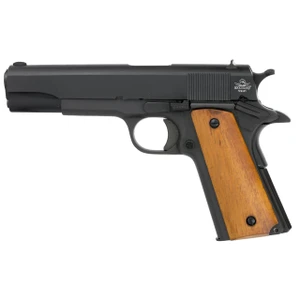 Rock Island 51815 GI Standard FS *CA Compliant* Single 38 Super 5" 9+1 Wood Grip Black Parkerized - 4806015518150