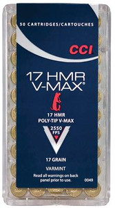 CCI 0049 17HMR 17 HMR Poly-Tip V-Max 17 GR 50Box - 076683000491
