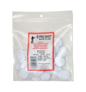 Pro Shot Cotton Flannel Patches .22-.270 Caliber 1 Inch Round 300 Per Bag - 709779500277