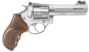 Ruger 5782 SP101 Match Champion 357 Mag 4.20" 5 Round Checkered Hardwood Grip Gloss Stainless - 736676057825