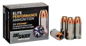 Sig Sauer E9MMA220 Elite V-Crown  9mm Luger 124 gr Jacketed Hollow Point (JHP) 20 Box - 798681458202