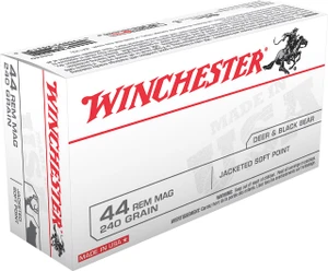 Winchester Ammo Q4240 USA  44 Rem Mag 240 gr Jacketed Soft Point (JSP) 50 Bx/10 Cs - 020892203150