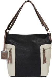 Bulldog BDP070 Hobo Purse w/Holster Black w/Tan Trim PU Leather Most Sm Pistols & Revolvers Ambidextrous Hand - 672352012019