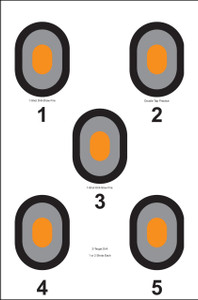 Action Target 530OC100 5 Bull's Eye Target Orange Center Bullseye Paper Target 23" x 35" - 400000172422