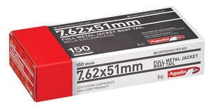 Aguila 1E762110 Rifle  7.62x51mm NATO 150 gr Full Metal Jacket Boat-Tail (FMJBT) 20 Bx/ 25 Cs - 640420003252