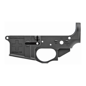 Spikes STLS033 Water Boarding Instructor Stripped Lower Receiver Multi-Caliber 7075-T6 Aluminum Black Anodized for AR-15 - 815648028343