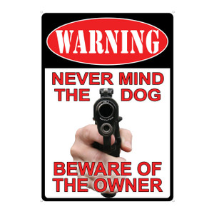 Warning/never Mind Dog Tin - 643323150405
