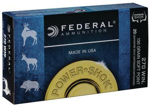 Federal Power-Shok .270 Winchester 130 Grain Soft Point 20 Box - 029465084356