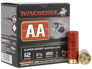 Winchester Ammo AASC12507 AA Super Sport Sporting Clay 12 Gauge 2.75" 1 oz 1350 fps 7.5 Shot 25 Box - 020892025547