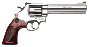 Smith & Wesson 150714 629 Deluxe 44 Rem Mag 6rd 6.50" Stainless Steel Textured Wood Grip - 022188141566