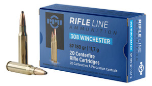 PPU PP3083 Standard Rifle  308 Win 180 gr Soft Point (SP) 20 Per Box - 8605003812487
