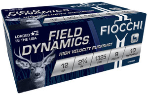 Fiocchi 12HV9P Field Dynamics  12 Gauge 2.75" 9 Pellets 00 Buck Shot 10 Per Box - 762344713199
