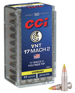 CCI 948CC VNT Rimfire 17 HM2, 17 gr/Varmint Tipped, 50 Per Box/ 100 Cs - 604544647020