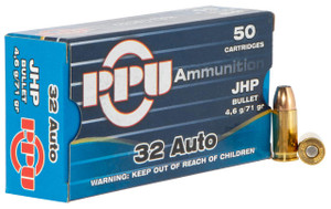 PPU PPD32A Defense Handgun 32 ACP 71 gr Jacketed Hollow Point (JHP) 50 Per Box/ 20 Cs - 8605003813033