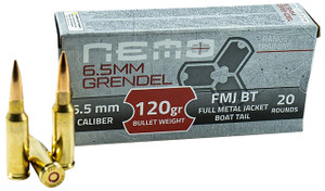 Nemo Arms 65GNA120PPU 6.5 Grendel 120 gr Full Metal Jacket Boat Tail 20 Per Box - 005002110436
