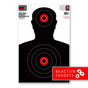 Thompson Target HALO Life-Size Human Silhouette Reactive Splatter Shooting Targets - 12.5"x19" 5PK - 718837246446